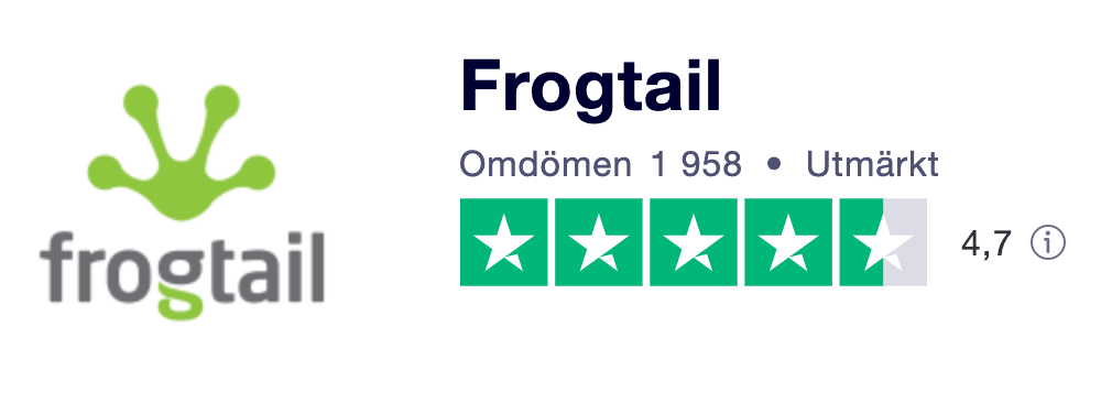 omdöme om frogtail hos trustpilot.se